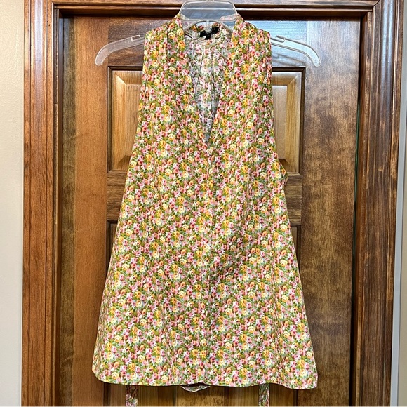 Talbots Pullover Sleeveless V-Neck Floral Blouse Sz 16P Cotton Blend EUC Stretch - Picture 3 of 13